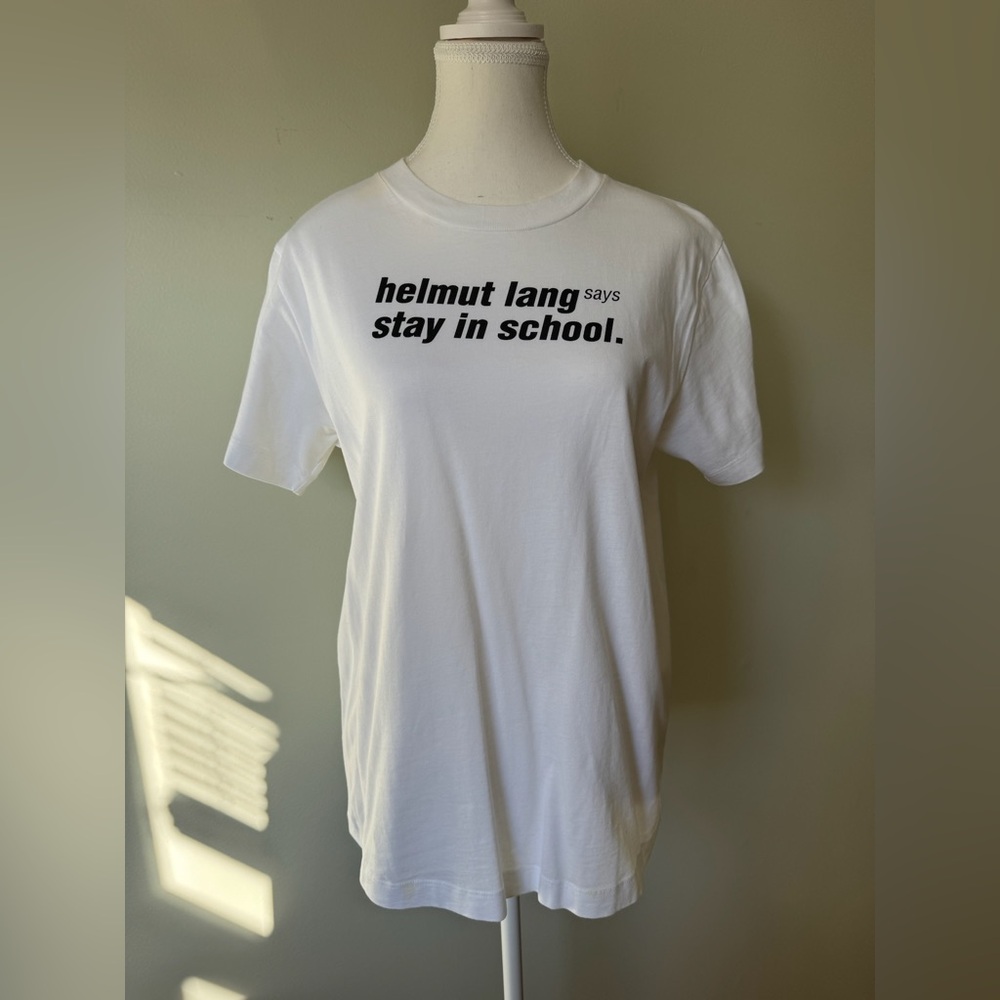 Helmut Lang White Crew Neck Short Sleeve T-Shirt